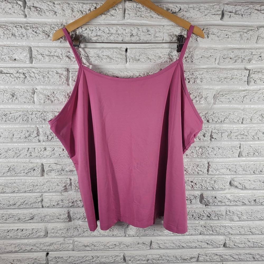 Studio 1940 Camisole Pink Top Plus Size Adjustable Spaghetti Strap Stretch Knit